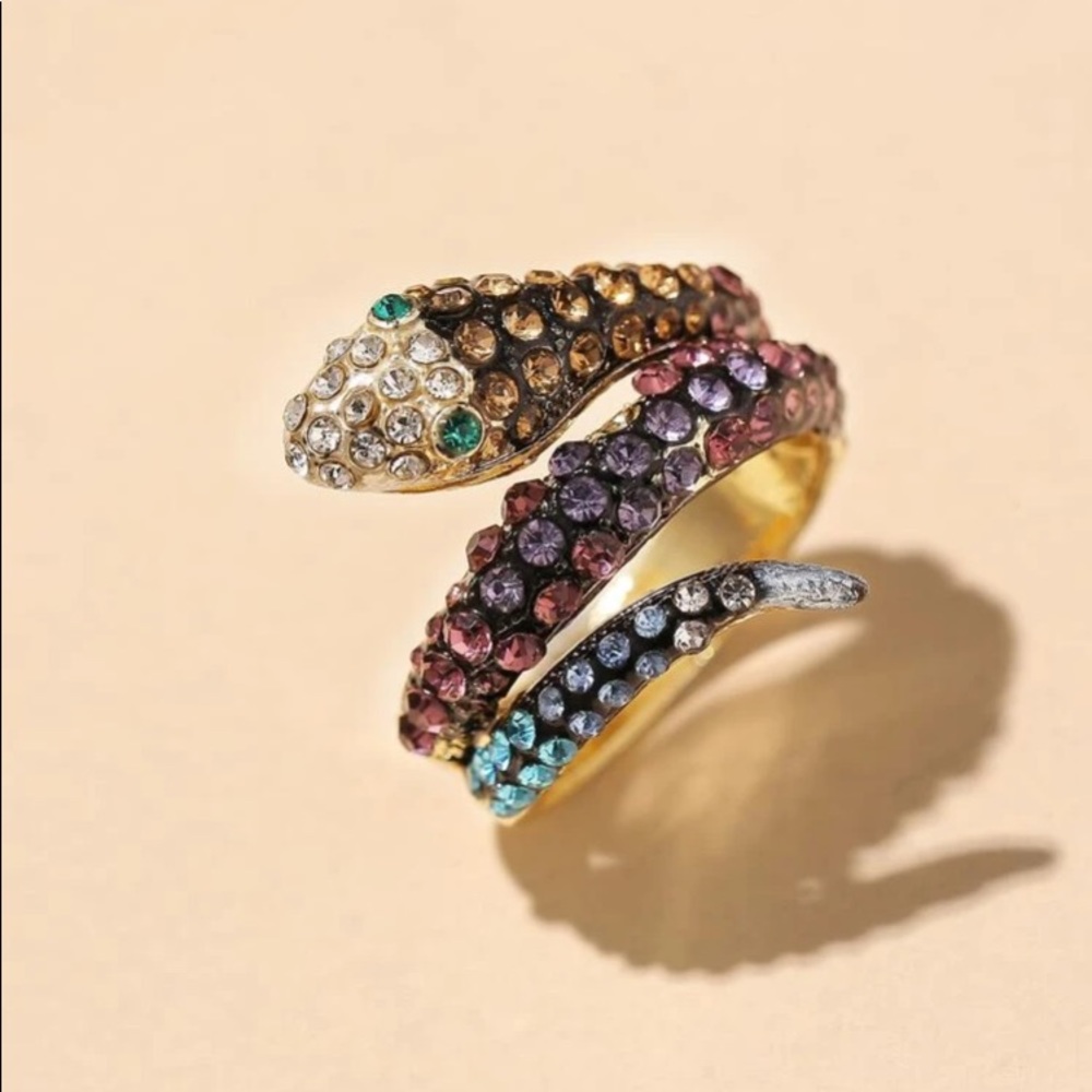 ๐ Colorful Rhinestone Wrap Snake Ring ๐ - Picture 1 of 3